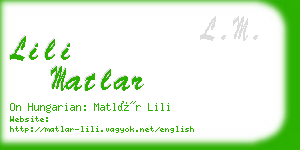 lili matlar business card